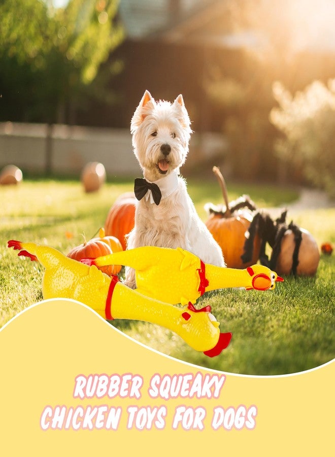 Plukeen 2 Pack 22 Inch Crazy Huge Squeeze Screaming Rubber Chicken Yellow Squawking Chicken Rubber Squeaky Chicken Toy for Kids Adults Dogs Pets Prank Novelty Toy - Image 2